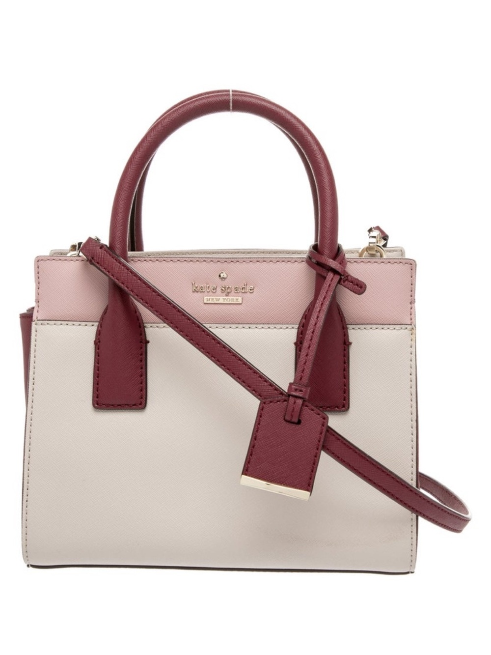 kate spade Two-Tone Cream, Blush & Burgundy Mini Satchel